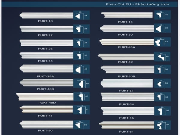 phào chỉ PU-Phào chỉ tường trơn tại Quận Tân Phú