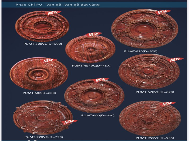 Phào Chỉ PU-Vân Gỗ Dát Vàng Tại Bắc Ninh