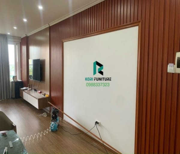 Thanh ốp tường lam sóng nhựa giả gỗ tại Hà Nội